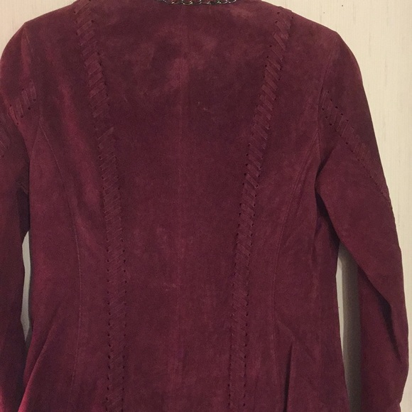 Hal Rubenstein Burgundy Suede Jacket - Picture 6 of 7